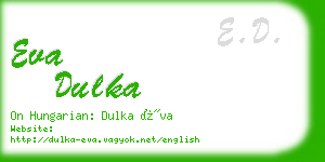 eva dulka business card